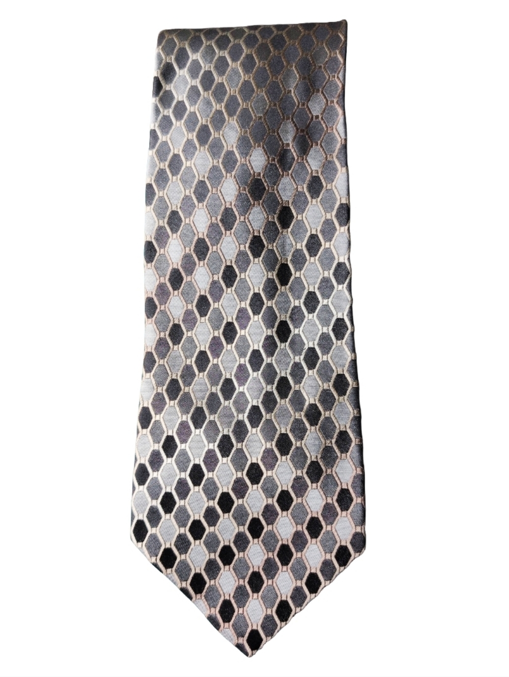 100% Silk Tie Bronze Silver Gray NWT Prom Wedding Homecoming Joseph Feiss